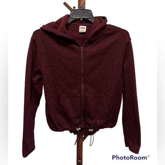 PINK Victoria’s Secret Cinch Waist Full Zip Hoodie Size Medium - Picture 1 of 3